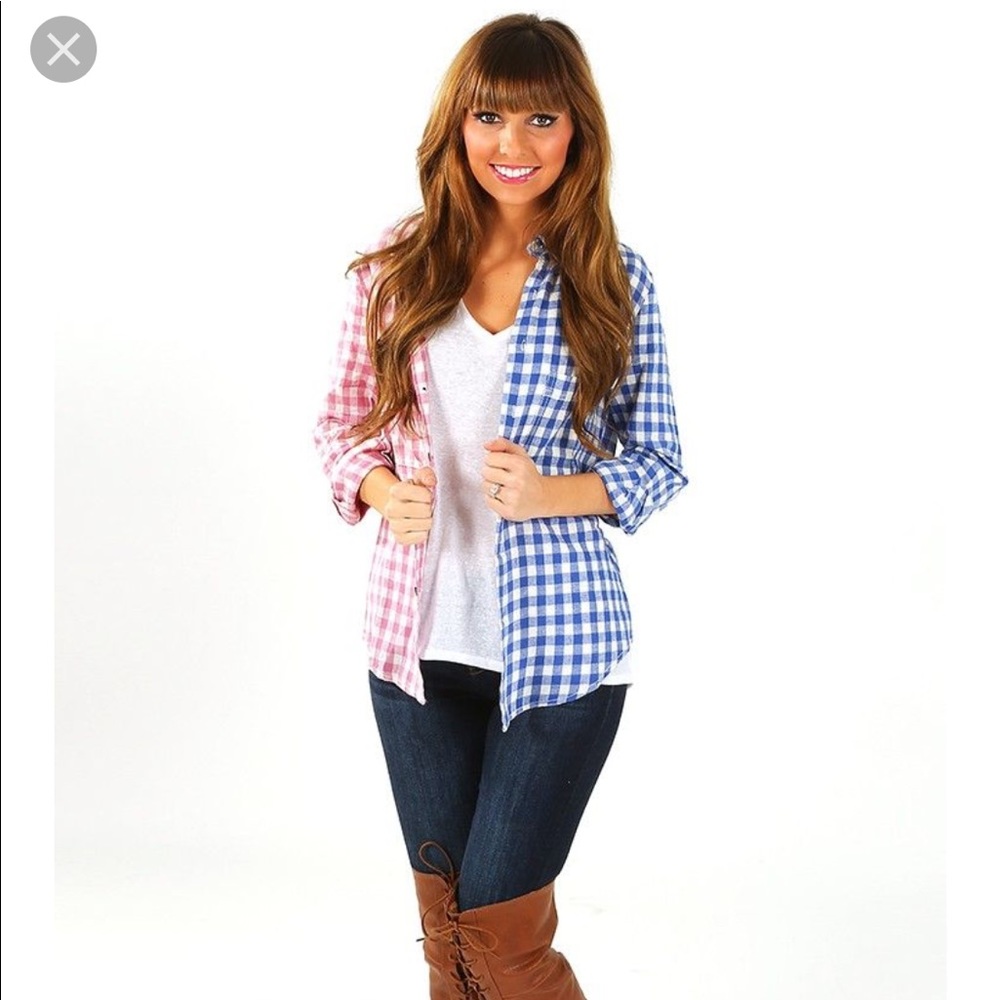 💙Plaid Top💗